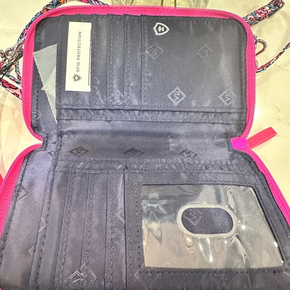 Vera Bradley iconic RFID all in one crossbody Tapestry Pink - Picture 7 of 9